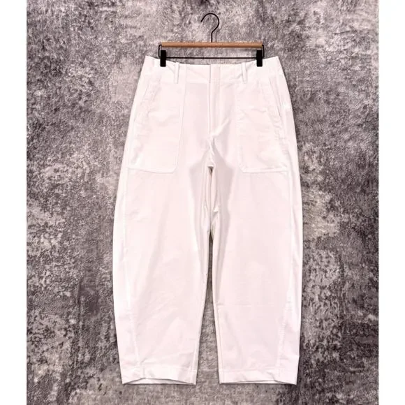 Athleta Pants 14 Womens Skyline High Rise Barrel White - Picture 1 of 8